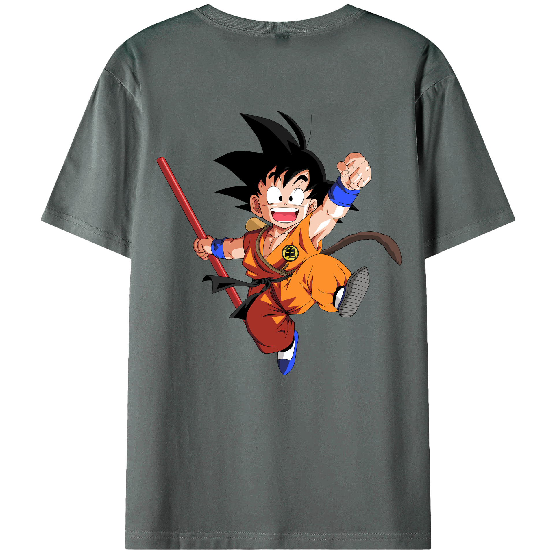 （画像用） ドラゴンボール 孫悟空（そん ごくう）Son Goku カカロット DRAGON BALL Kakarotto 綿100％ メンズ半袖Tシャツ（バックプリント） 通気性